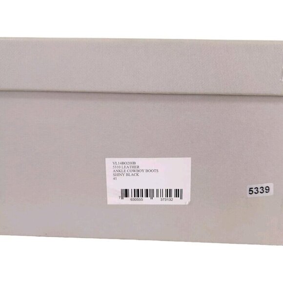 VTMNTS Logo Embossed Cowboy Ankle Boots 41 8 Mens Shiny Black Leather Vetements - Picture 14 of 16